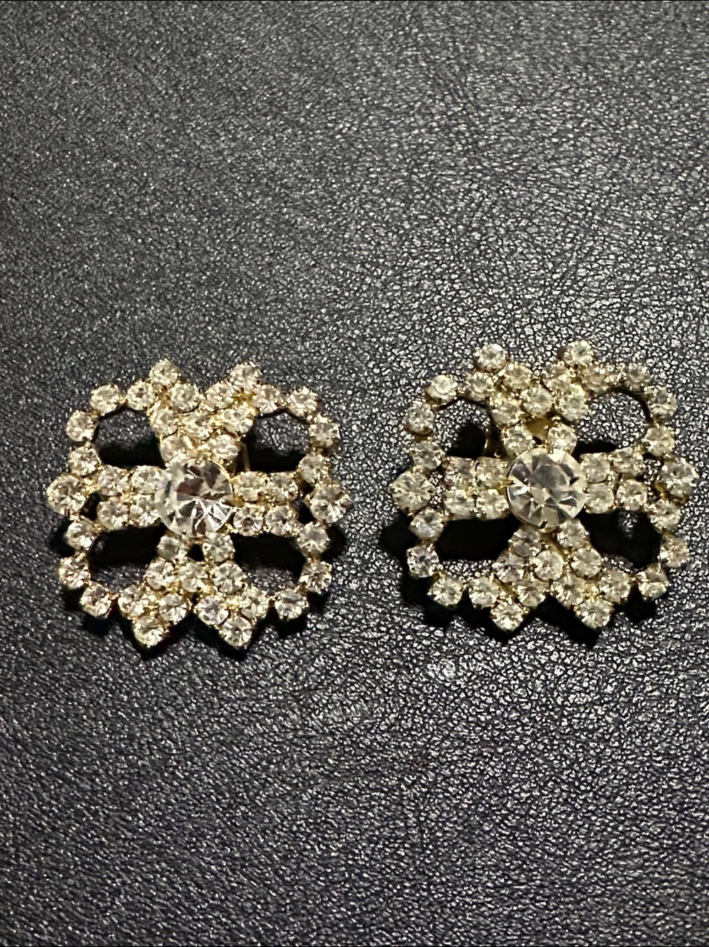 Gold Tone Vintage Rhinestone Shoe Clips